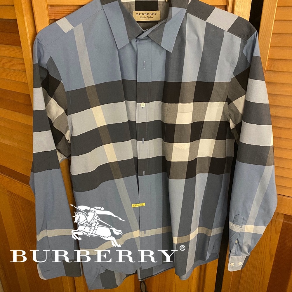 Burberry Men’s Giant Exploded Check Button Down XL